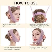 Vista 5 de V Line Lifting Mask, Chin Strap for Sleeping, Reusable Double Chin Reducer, Jaw Exerciser, Face Slimming, Sagging Prevention, Medium