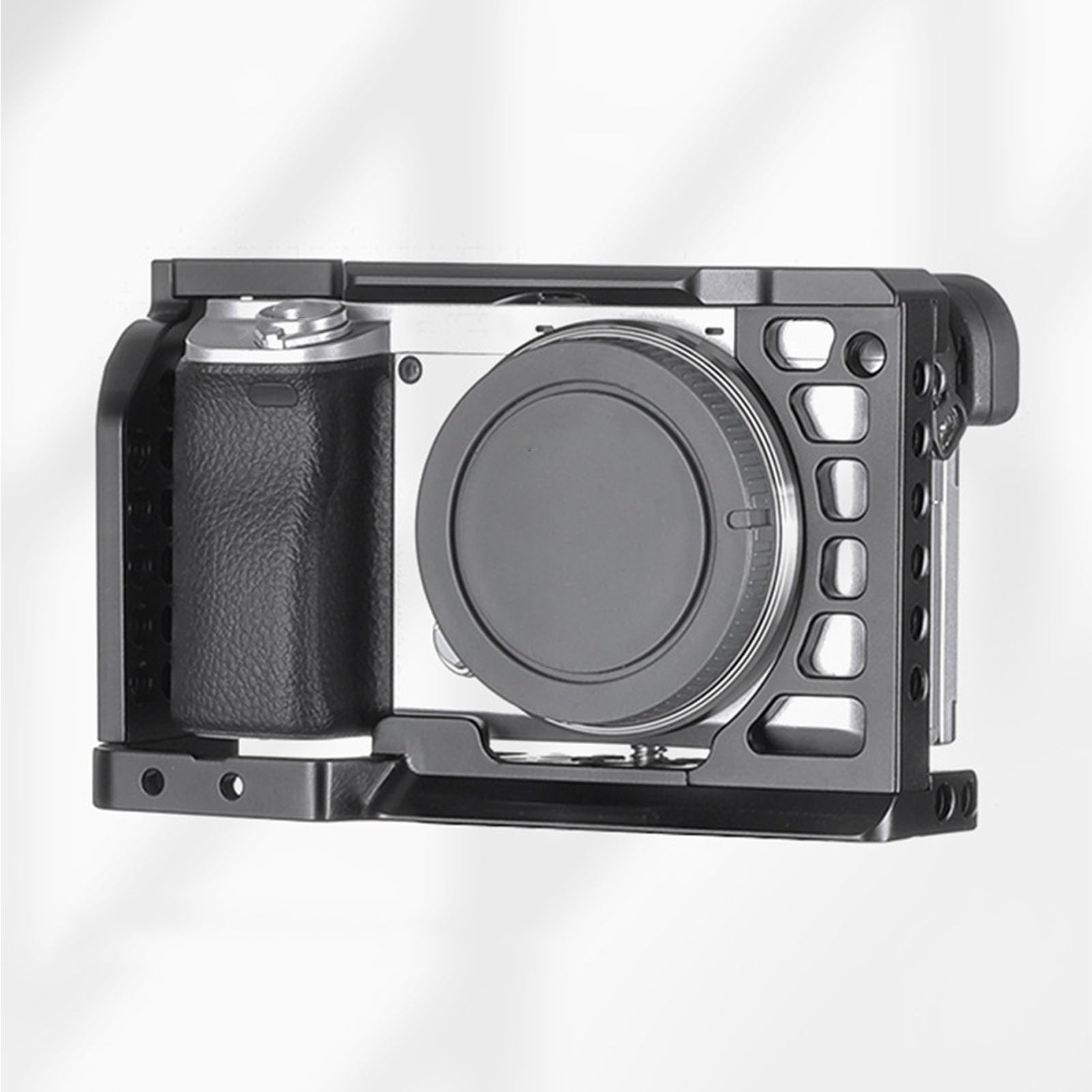 Tangxi Stabilizzatore per Produzione Video con Gabbia per Conigli in Metallo per Fotocamera per DSLR A6000 6300 6400, Custodia Protettiva in Lega di Alluminio, per Registi Professionisti