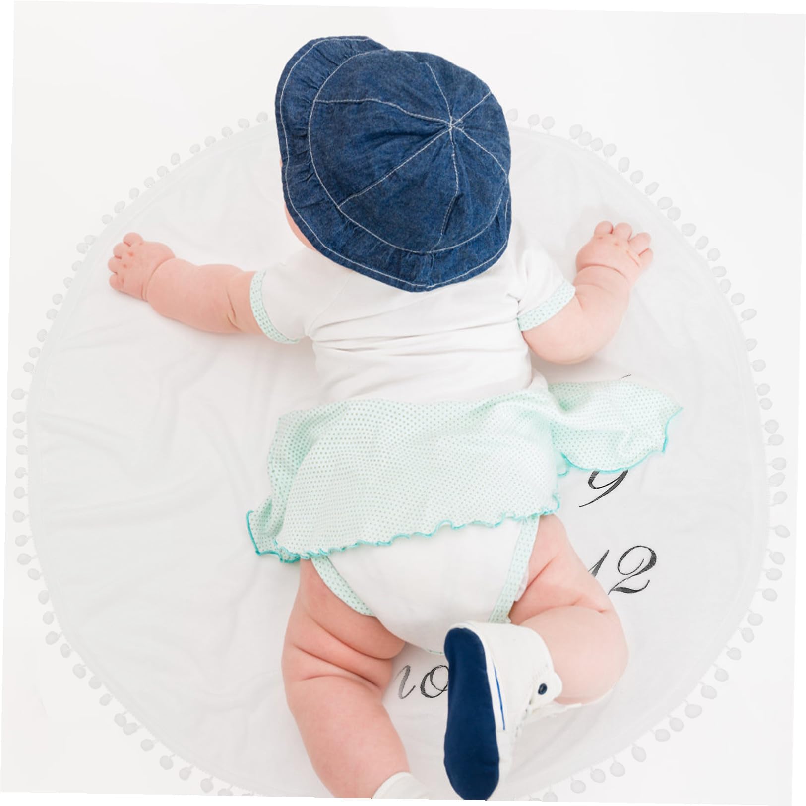 Vaguelly Manta para Bebés Recién Nacidos de Franela en Color Claro Diseño de Lunares para Fotografía y Shower, Envoltura Espaciosa y Cómoda para Niñas
