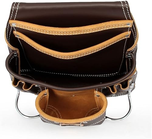 Miniatura 5 de Bolsa de herramientas de cuero resistente con 10 bolsillos