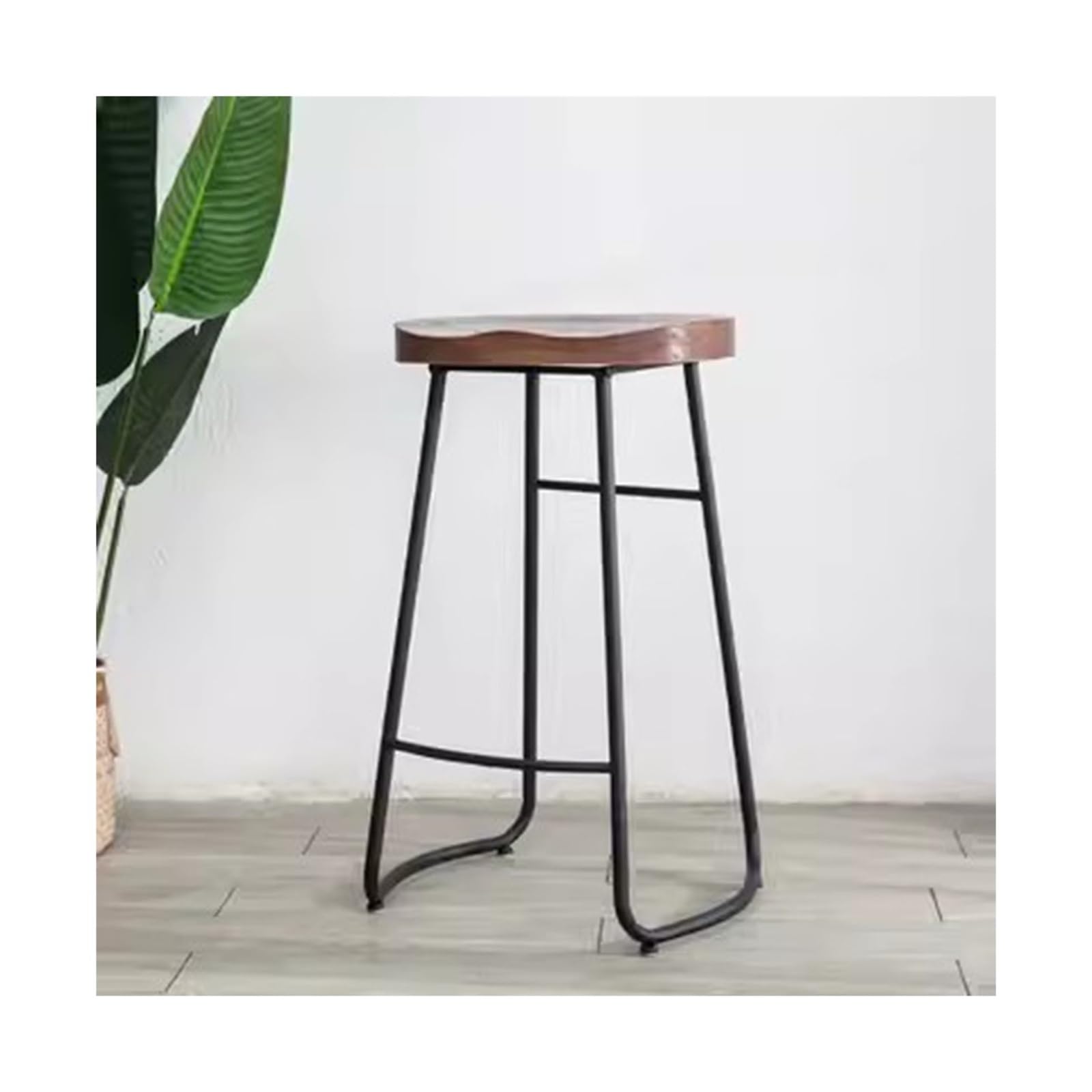 Chaise de bar minimaliste avec assise ergonomique en bois pour îlot