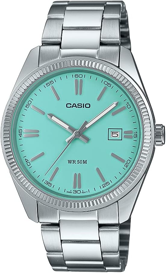 Casio Men 39; s Indicador de fecha de tono plateado Ver  MTP-1302D-2A2V