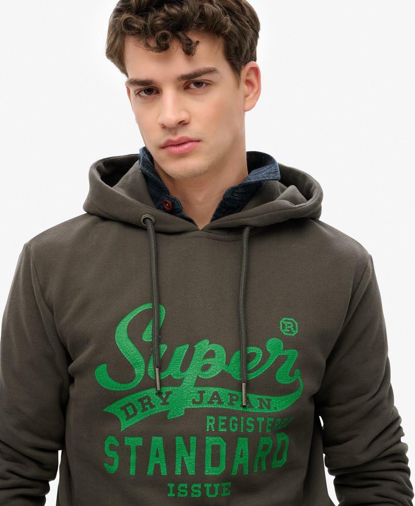 Superdry Męska standardowa bluza z kapturem z napisem