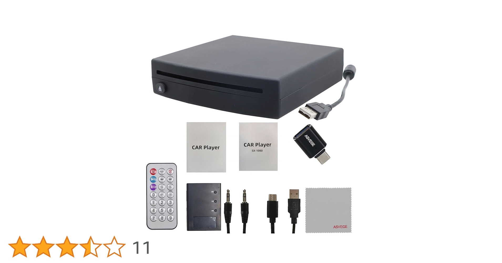 Amazon.co.jp: アップグレード CD VCDプレーヤー 車用 USBポート付き