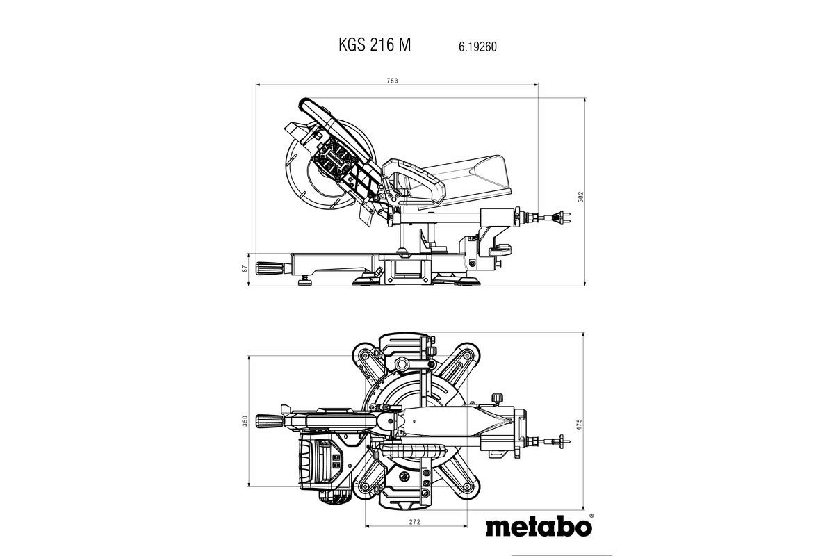 Metabo KGS 216 M Piła Ukośna 1350 W 240 V