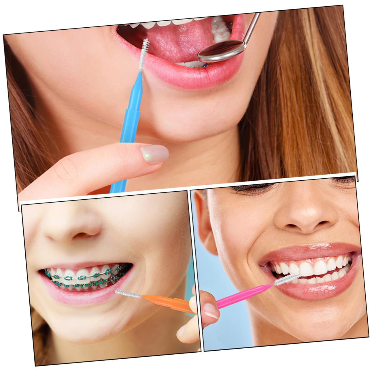 Mobestech 250piezas Cepillos Interdentales Para Limpieza Bucal Herramientas De Higiene Oral Para Brackets Incluye Morado