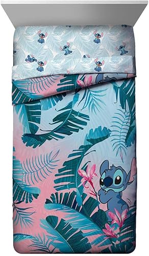 Miniatura 2 de Jay Franco Disney Lilo & Stitch Floral Fun - Juego de ropa de cama de 11 piezas, incluye juego de cama, juego de sábanas