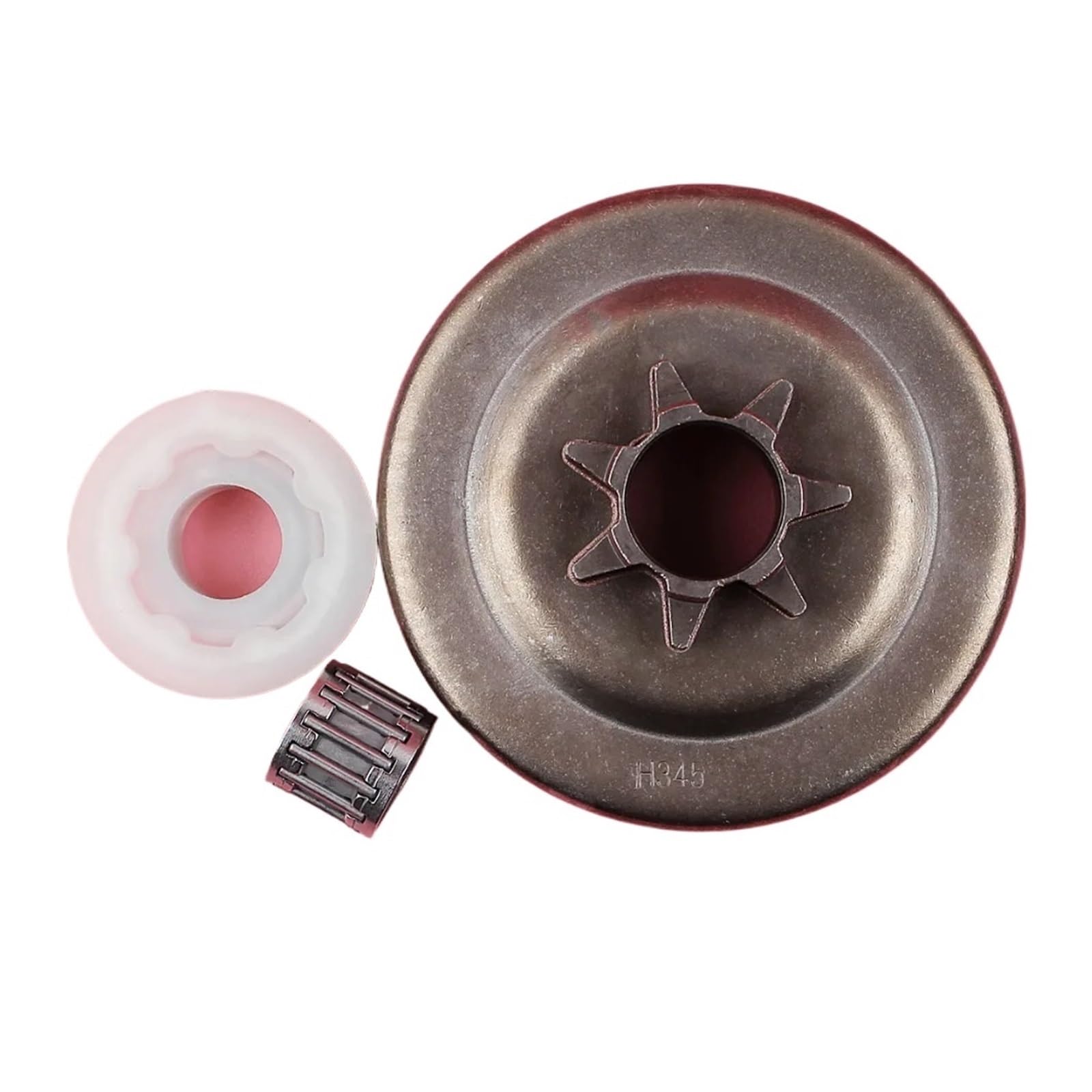 Kit de piñón y Engranaje helicoidal con cojinete de Agujas y Tambor de Embrague for Motosierra EPA 340, 345, 350, 445, 445E y 450E (repuestos)