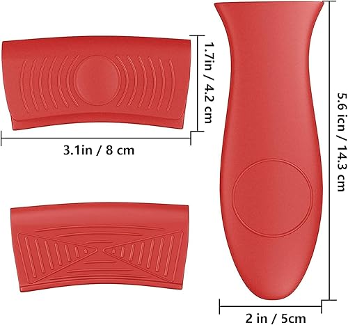 Miniatura 2 de Paquete de 4 soportes de silicona para mango de sartén caliente y soportes para ollas, resistentes al calor, agarraderas de hierro fundido