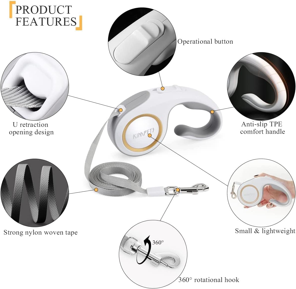 Dog Leash Retractable Dogs Leashes Walking Leashes for Puppy Small