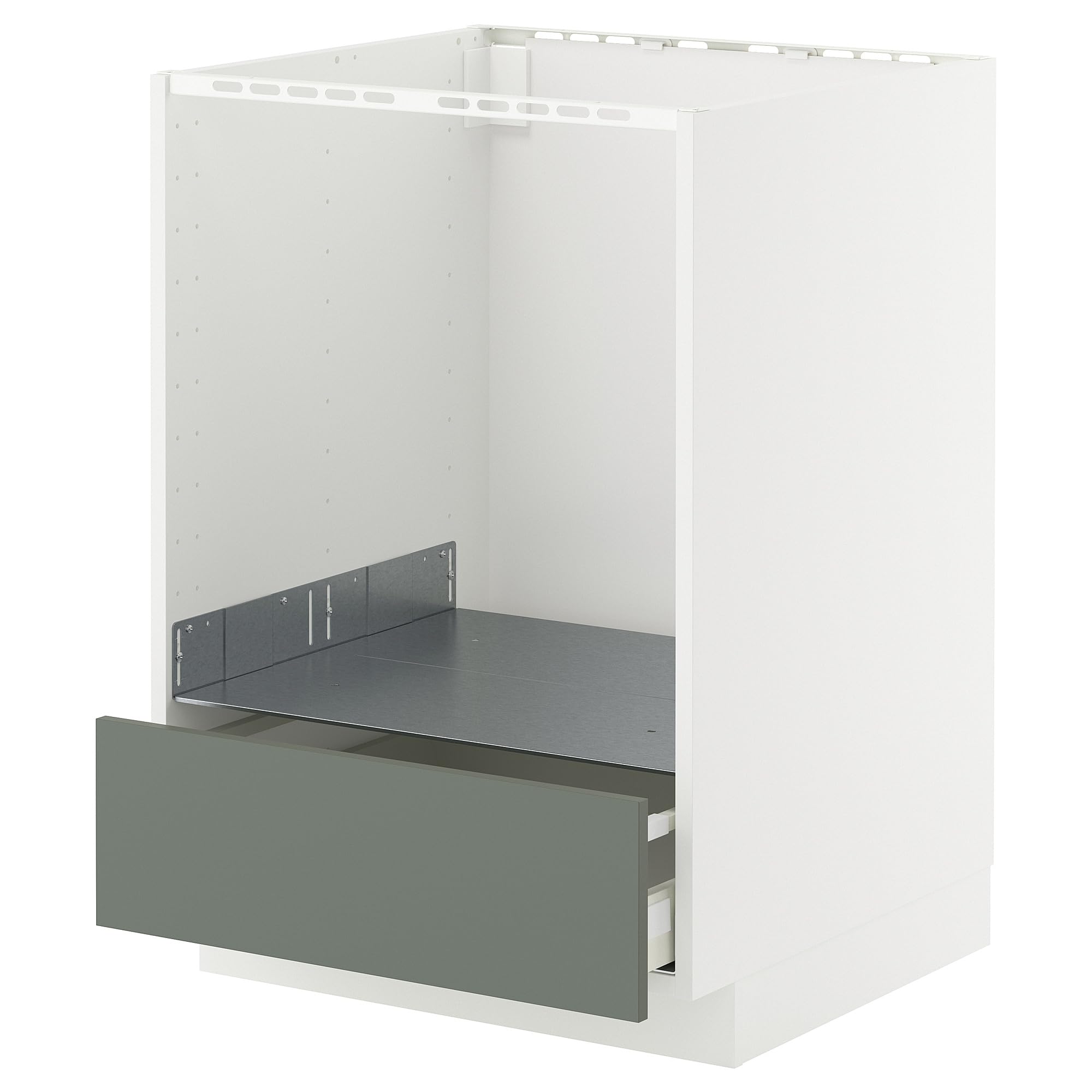 Meuble bas pour four METOD MAXIMERA blanc et gris mat Nickebo 60x60 cm