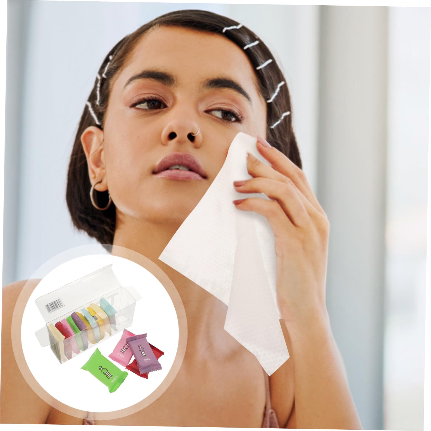 GOOHOCHY 14Pcs Disposable Compressed Towels Portable Facial Towels for Outdoor Travel Convenient Travel Accessories for Camping and Sports