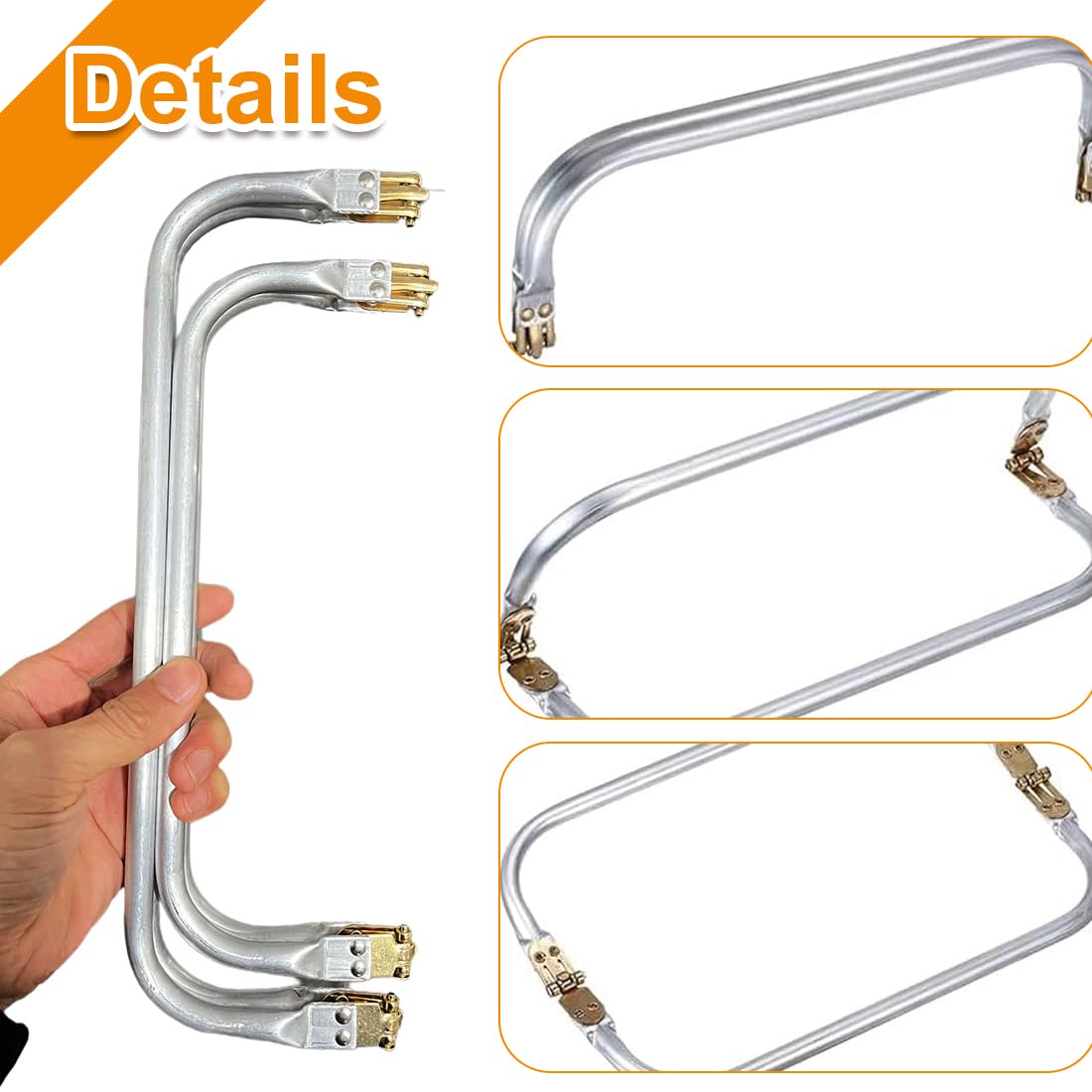 GXGM 2 Piezas Cierres para Bolsos, Cierre Bolso de Ganchillo, Metal para Hacer Monedero, Marcos de Bolso Interior de Aluminio, Marco Tubular, Boquillas Monederos Metalicas (200/180 * 90mm)