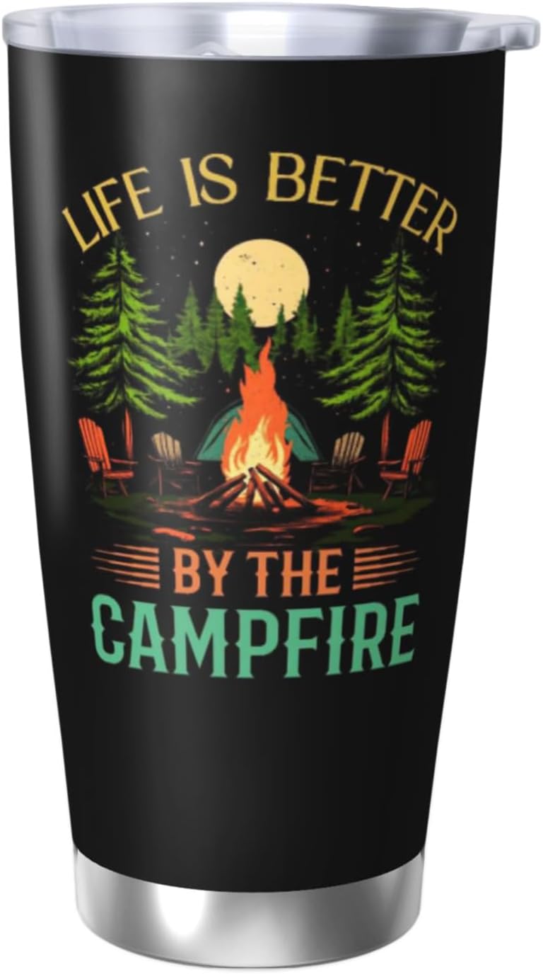 Camping Gifts for Men Women, Best Camp Coffee Mugs, Happy Camper Travel Mug, 20oz Coffee Tumbler, Camping Cup for Women Men - Image 9