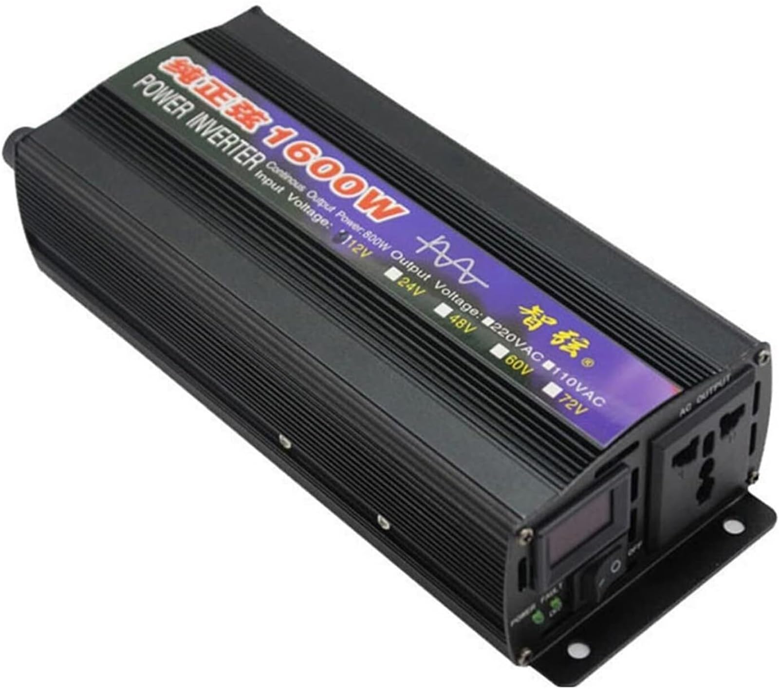 Inversor de Onda sinusoidal Pura 1000W 1600W 2000W 3000W 4000W 5000W 6000W 8000W 12V 24V 48V 60V 72V a 110V/220V/230V Transformador Corriente, Onda Inversor de Corriente camion(1600W,12Vto220V)