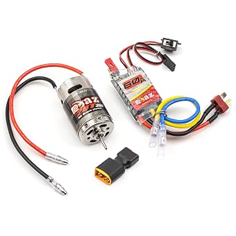 Brushed Power Combo 390 28T Motor 60/320A ESC BEC 6V/2A Splash-Proof for 1/10 1/16 1/18 RC Buggy Car Traxxas LaTrax Teton Rally Desert Prerunner Losi Mini-T 2.0 LMT 4WD, RC Drift Buggy Truck Car