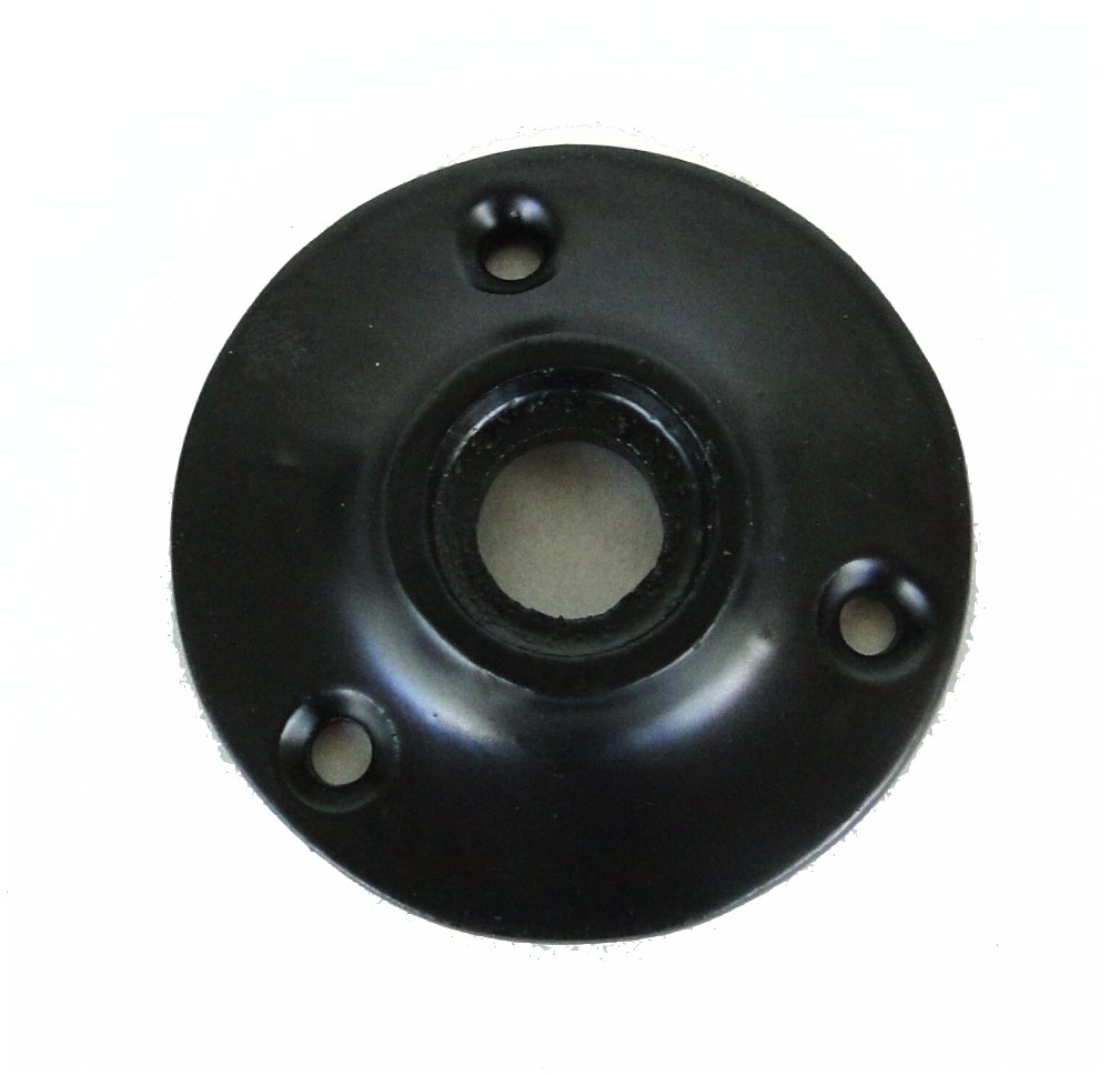 Pair Small Door Rosette of Cast Iron Black - Hardware Renovators