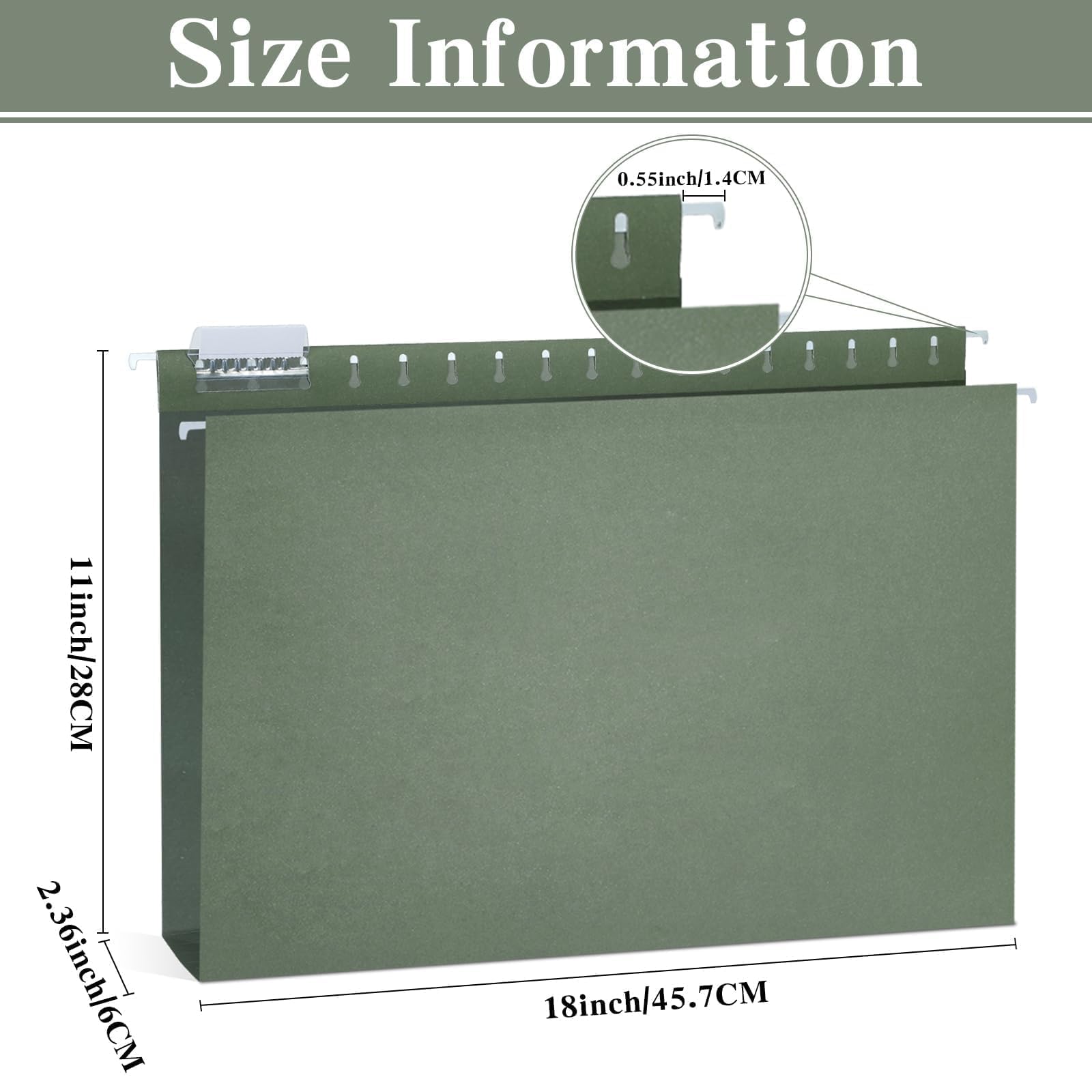 gisim 25 Stück verstärkte Hängemappen, 28,9 x 43,2 cm, 1/5 Schnitt, robuste Hängeregistraturordner mit Kunststoff-Tabs und Etikettenkarten, erweiterbare Aufhänger, Akten-Organizer für Zeichnungen,