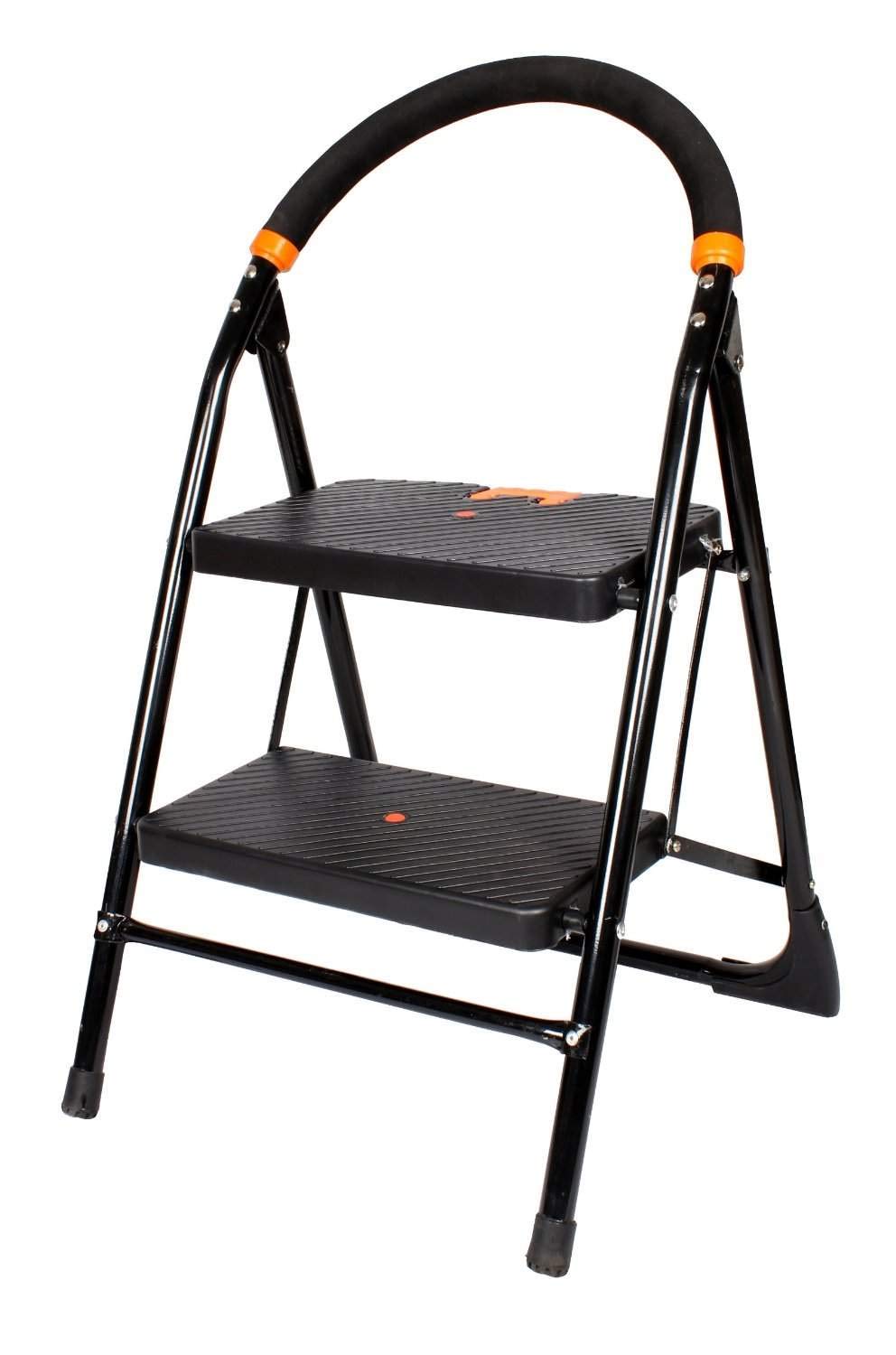 CIPLAPLAST 2 Step Ladder for Home use | Heavy Duty Alloy Steel Foldable Step Ladder with Anti Skid Shoes and Extra Strong Wide Steps Milano 2 Steps | GEC-L2M (Black) (B00IPARPRI) Amazon Price History, Amazon Price Tracker