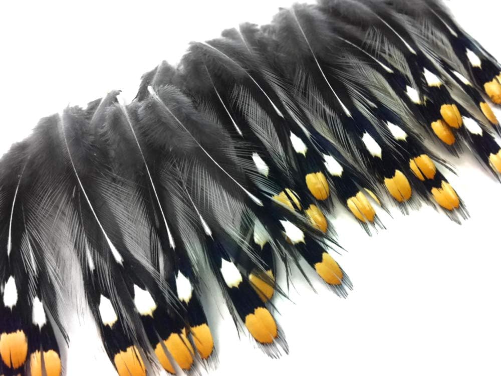 1 Piece - Grade B Natural Gold Jungle Cock Cape Complete Skin Pelt with Feather (Bulk) | Moonlight Feather