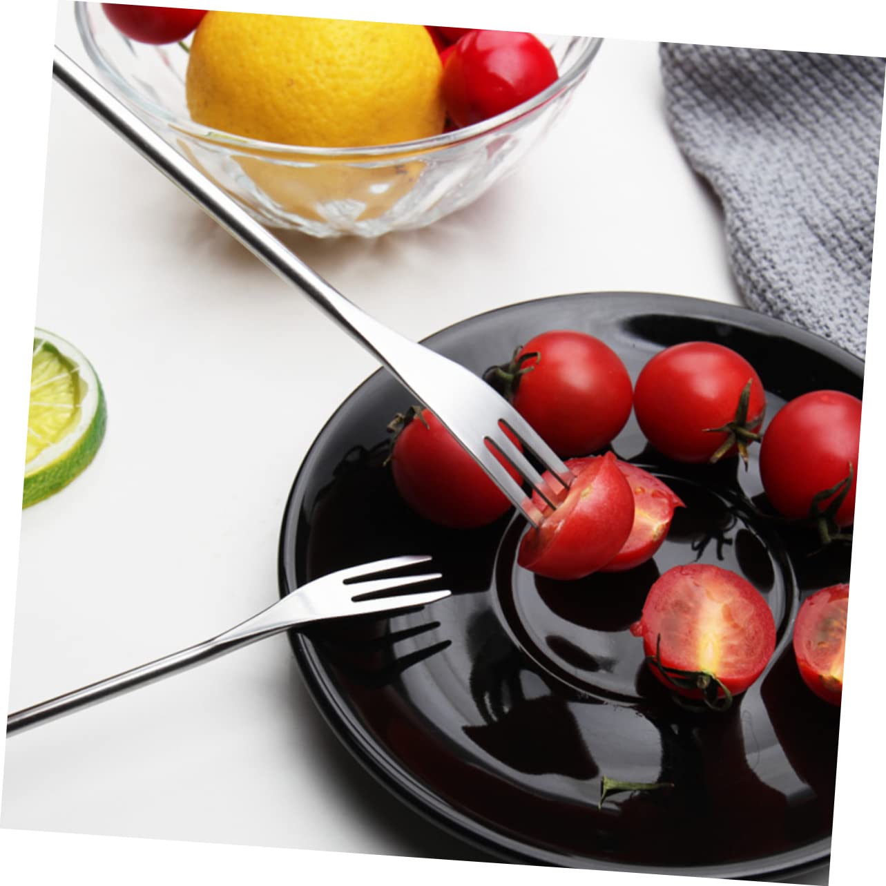 ABOOFAN 6Pcs Stainless Steel Fondue Fork Kitchen Tool for Cheese and Dipping Comfortable Grip for Household Use for Sharing Desserts