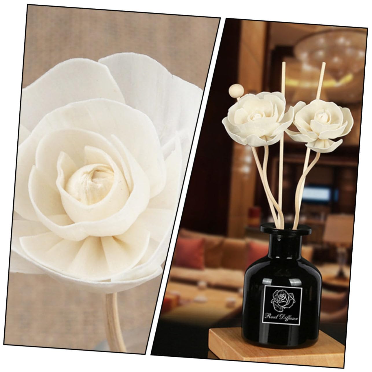 Bâtonnets Diffuseurs en Rotin Fleur 6 Pièces pour Huile Essentielle