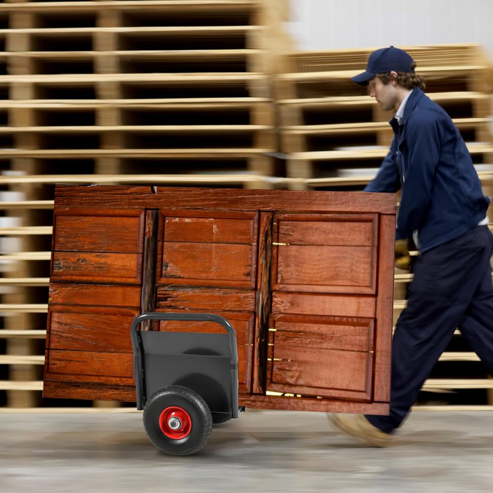 Carrello con pannello resistente, con due maniglie, ruote in gomma solida da 25,4 cm, super capacità di carico 453,6 kg, movimento su tutti i terreni per cartongesso pesante e trasporto materiale per