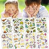 Sunshine smile Dinosaurier Tattoo,Glitzer Temporäre Tattoos,Tattoo Kinder,Cartoon Tattoos Set,Kinder Tattoo Mädchen&Jungen Festival Party Geschenk Mitgebsel Dekoration