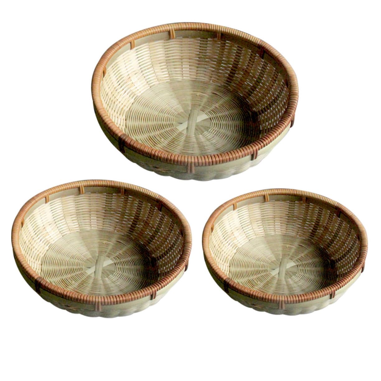 OFFSCH 3Pcs Food Serving Basket Practical Kitchen Organizer for Fruits Buns and Eggs Storage Baskets Green for Daily Use and Home Decor