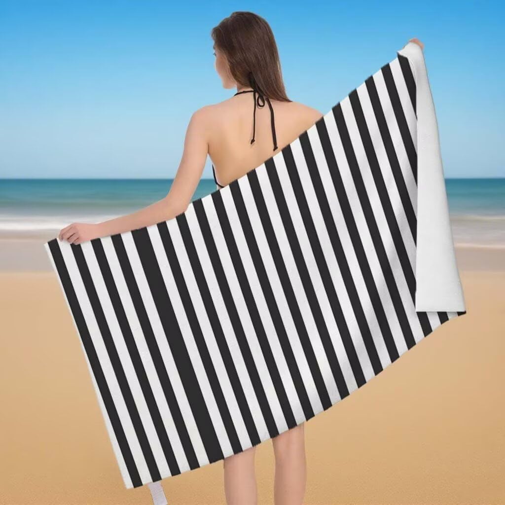 Telo Mare XXL 220x100cm/35x70cm, 2 Set Telo Mare Microfibra Moderno Asciugamano Palestra Uomo, Antisabbia, Leggero, Asciugatura Rapida, Teli da Spiaggia Grandi Accessori per Camping Natation Yoga C-7