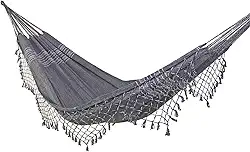 Rede de Dormir e Descanso Jeans Casal 100% Algodão Jaguaruana. (Cinza)