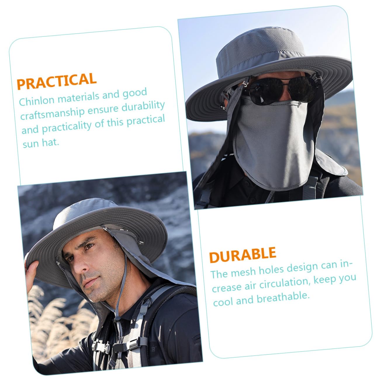 Kisangel Cappello con Protezione UV Traspirante attività Outdoor per Escursioni