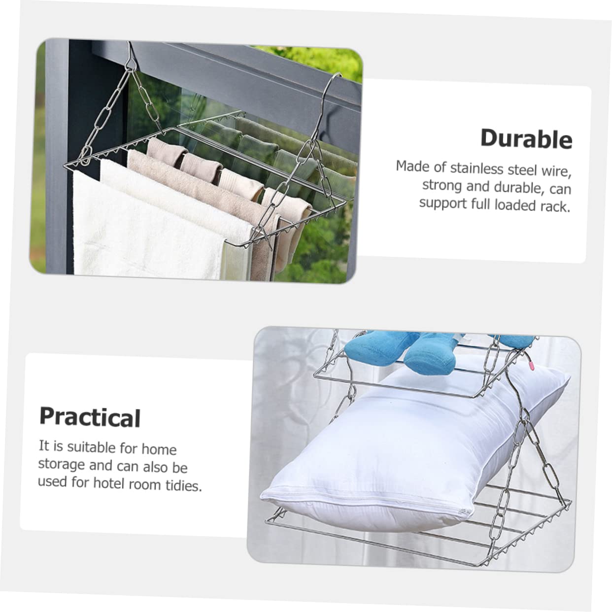 HOOTNEE Stainless Steel Balcony Shoe Rack Clothes Drying Hanger Space Saving Design for Efficient Laundry Drying Multi Purpose Outdoor Use and Sturdy Structure Easy to Store