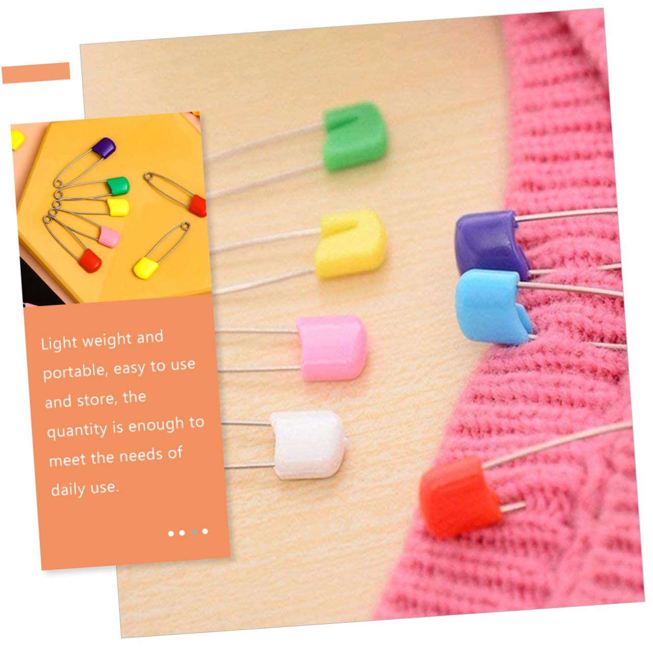 VILLCASE 100pcs Large Diaper Safety Pins Safety Pin for Clothing Fastener Random Color