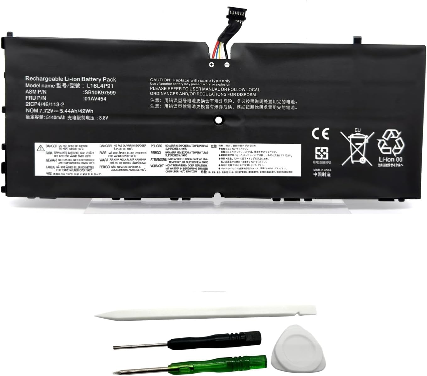 L16L4P91 Laptop Battery Replacement for Lenovo ThinkPad X1 Tablet GEN 3 3rd Gen 2018 Series SB10K97599 01AV454 L16M4P91 01AV453