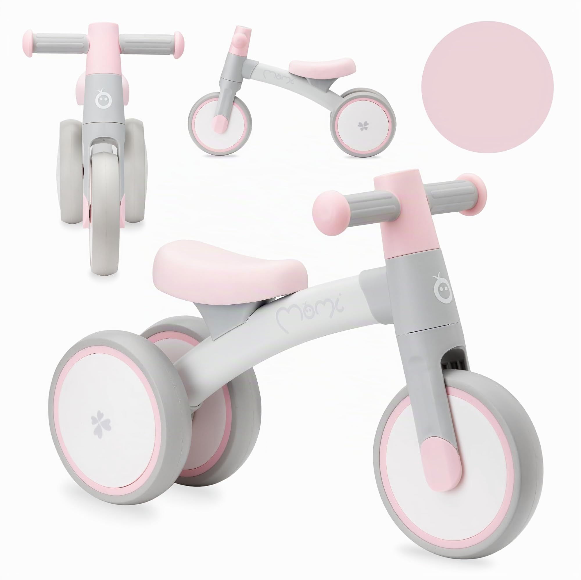 Triciclo senza pedali per bambini MoMi TEDI per bambine e bambini (peso massimo 25 kg), mini bicicletta senza pedali con ruote in plastica resistenti alla foratura, telaio in metallo leggero - 1,2 kg