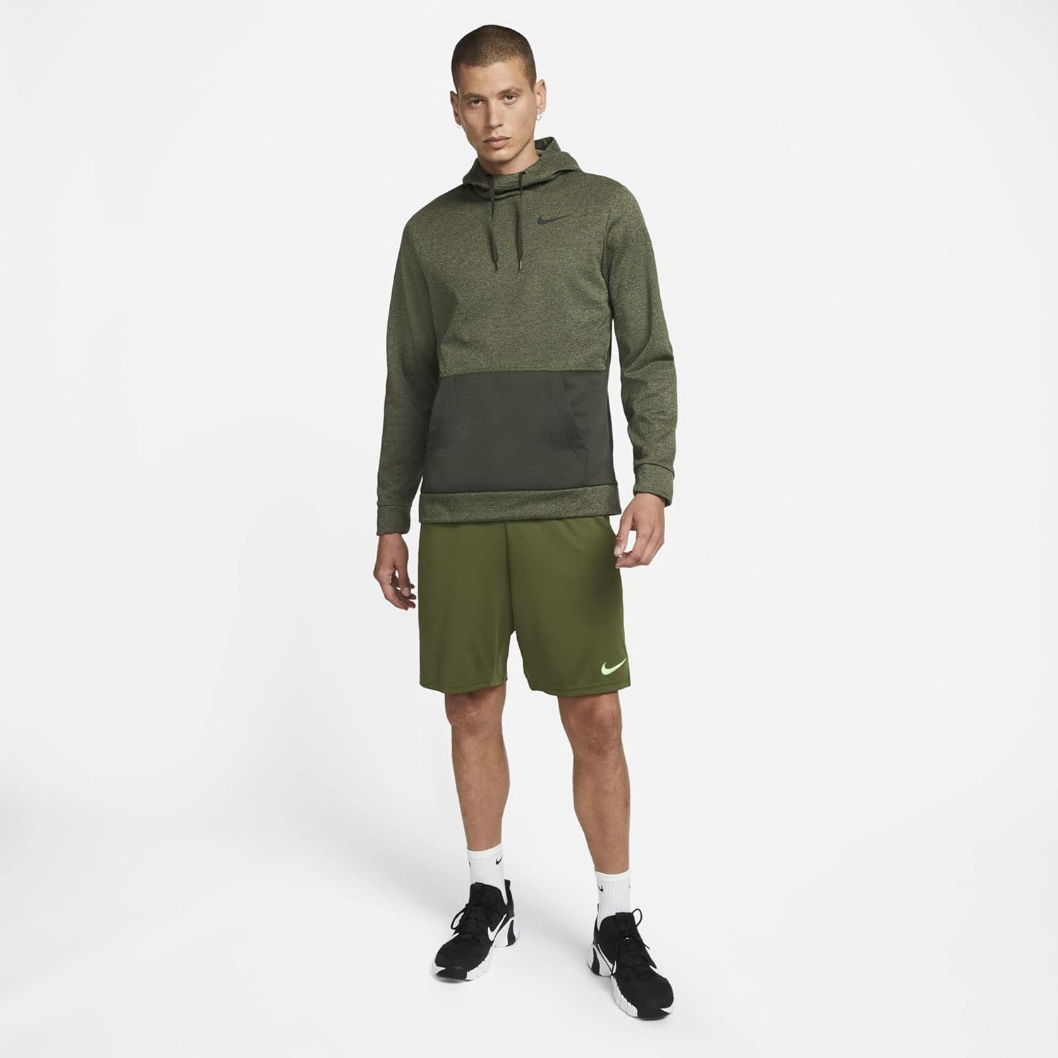 Nike Men's Therma Pullover Training Hoodie (Medium, Sequoia/Rough Green/Heather/Black) - Image 6