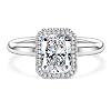 Bo.Dream Cubic Zirconia Promise Rings for Her 925 Sterling Silver 2ct Radiant Cut Halo Engagement Ring