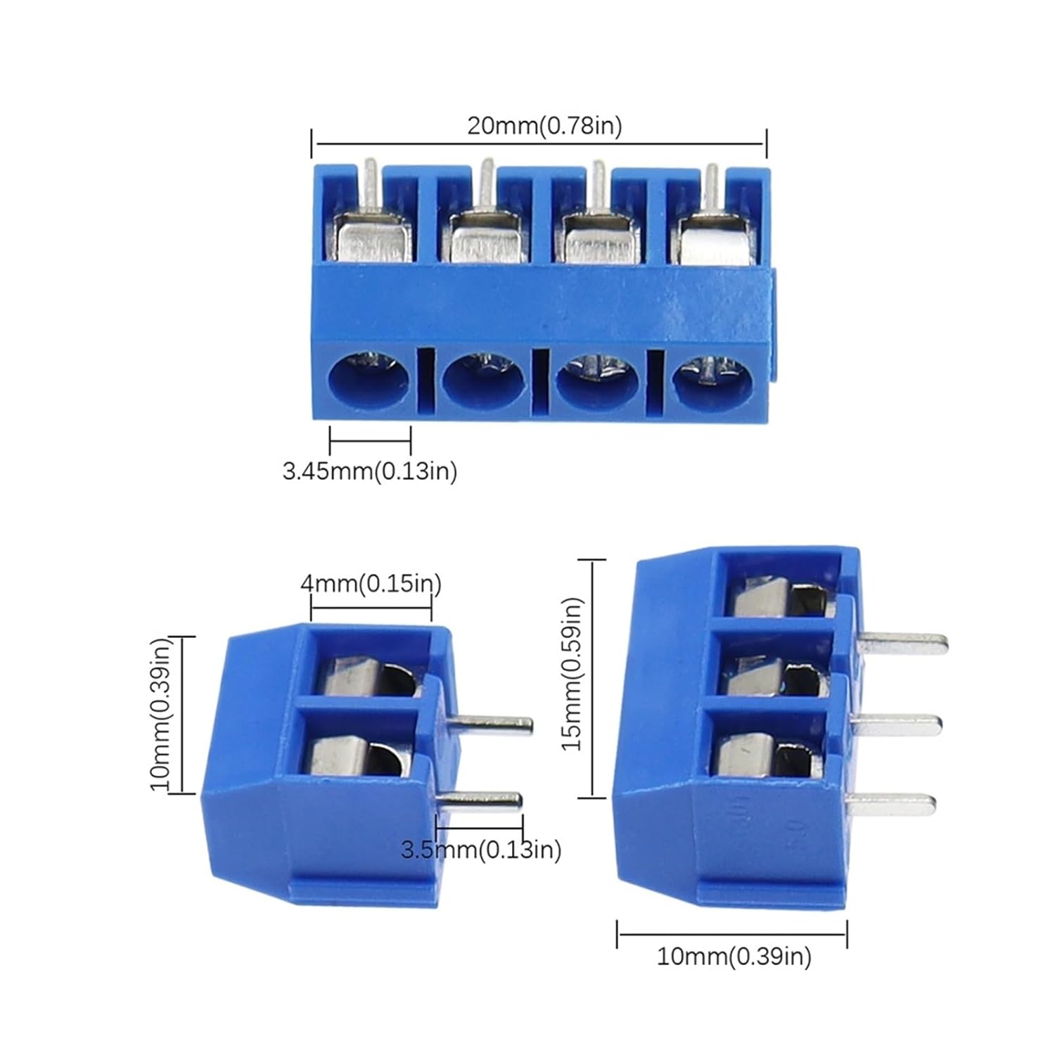 KF301-5.0MM 2P KF301-3P Pitch 5.0mm Straight Pin 2P 3P 4P Screw PCB Terminal Block Connector Blue 1Pcs(KF301 3Pin)