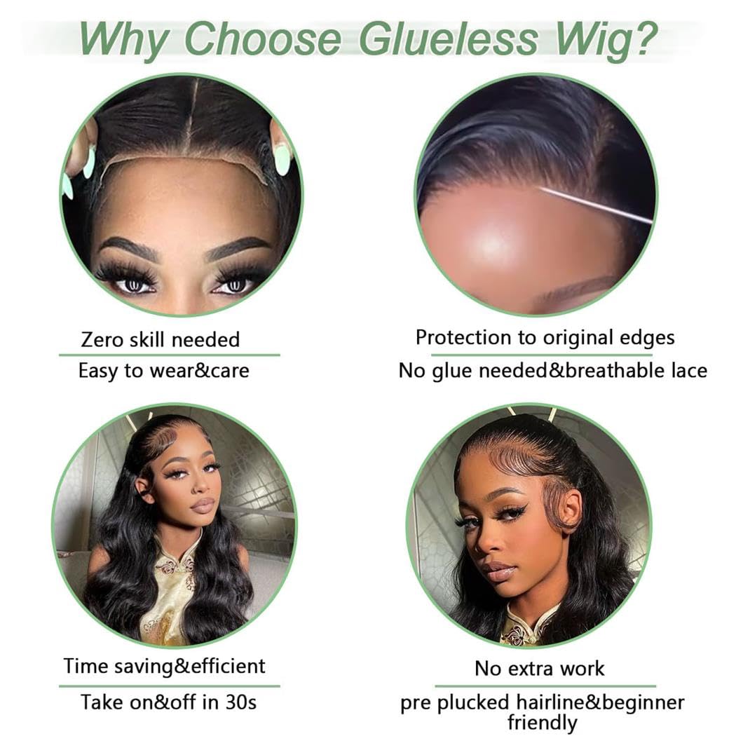 26 Inch Lace Front Wigs Human Hair 10A 6x4 Glueless Wigs Human Hair Pre Plucked Pre Cut Body Wave Lace Front Wigs Human Hair 180% Denisty HD Transparent Lace Frontal Wigs Human Hair For Black Women