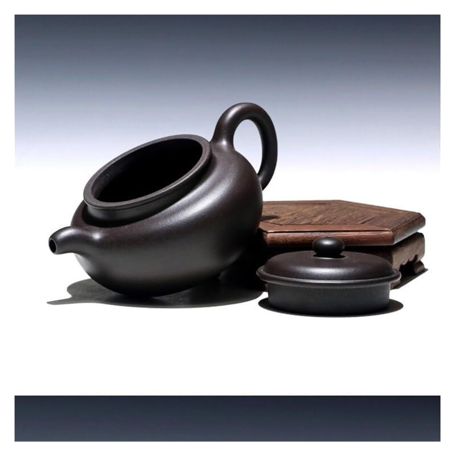 fioletowy gliniany czajniczek，chiński ceramiczny c Czajnik do użytku domowego, ręcznie robiony, ceremonia parzenia herbaty, herbata liściasta, stromy, czarny, 260 ml, czajniczek do zaparzacza