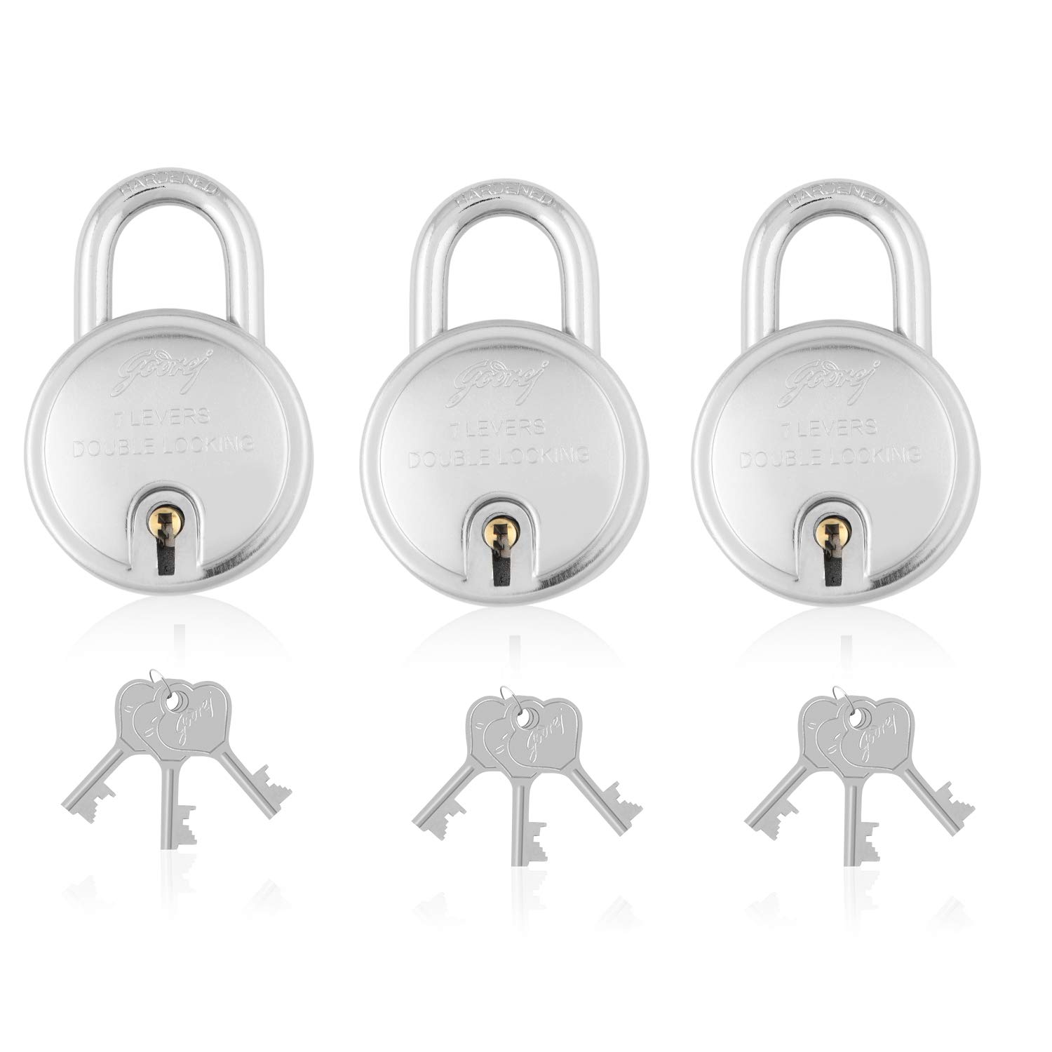 Godrej Locking Solutions and Systems Steel Locks I Round 7 Levers 65 Mm 3 Keys Padlock For Main Door Gate Lock Tool Box, Shutters, Shops & Offices Corrosion Resistant Shackle Silver Finish (B0CP9NT3J4) Amazon Price History, Amazon Price Tracker