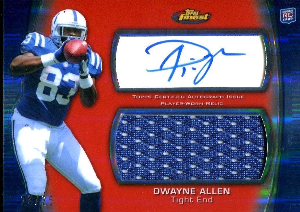 Dwayne Allen 2012 Topps Autographed Card/Game Worn Jersey #23/25 - NFL Autographed Football Cards