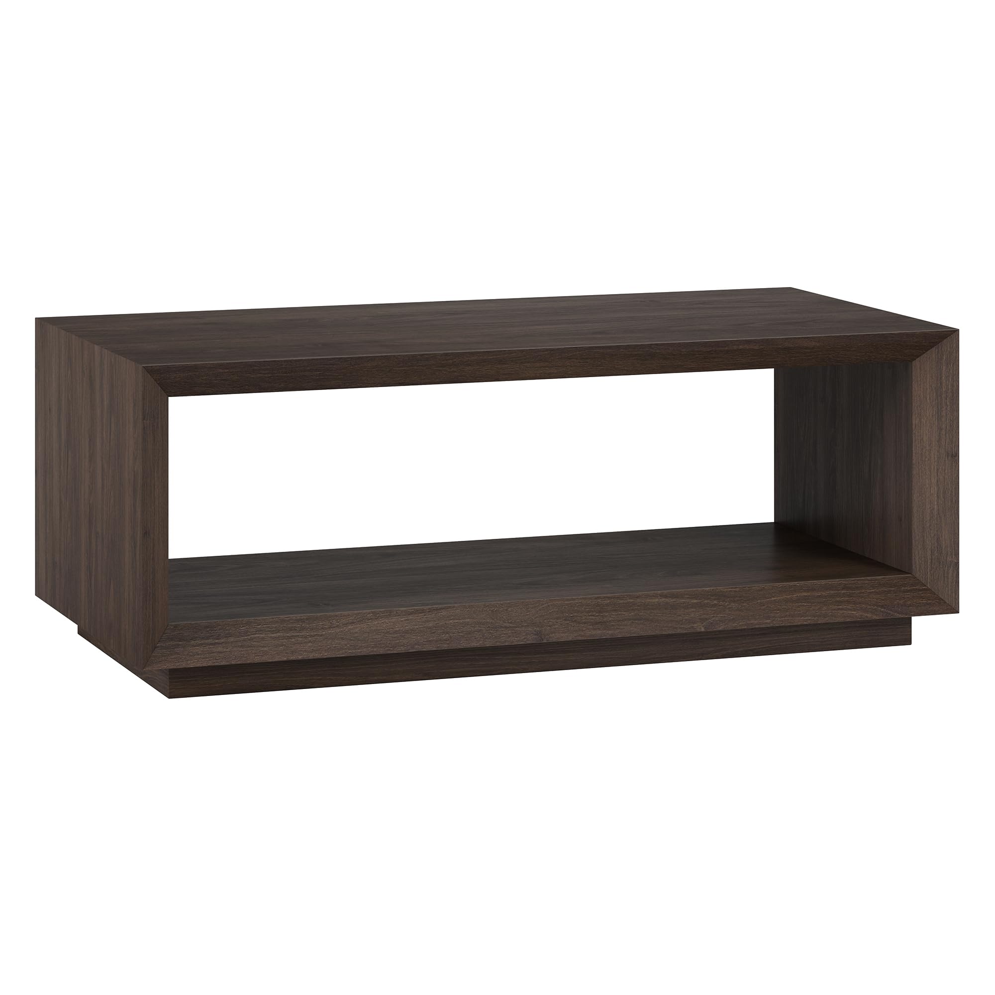 Henn Hart 48 Rectangular Coffee Table with Open Storage Shelf for Living Room Family Room or Office Warm