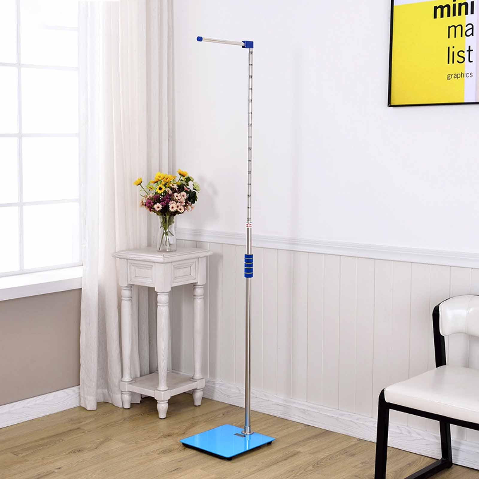 Báscula Digital De Altura Y Peso Con Pantalla LCD: Medición Corporal Para Adultos Y Niños (altura: 100-190 Cm, Peso: 0,2-180 Kg), Extraíble, Recargable Por USB Para Uso Doméstico Y Escolar. ,Blue