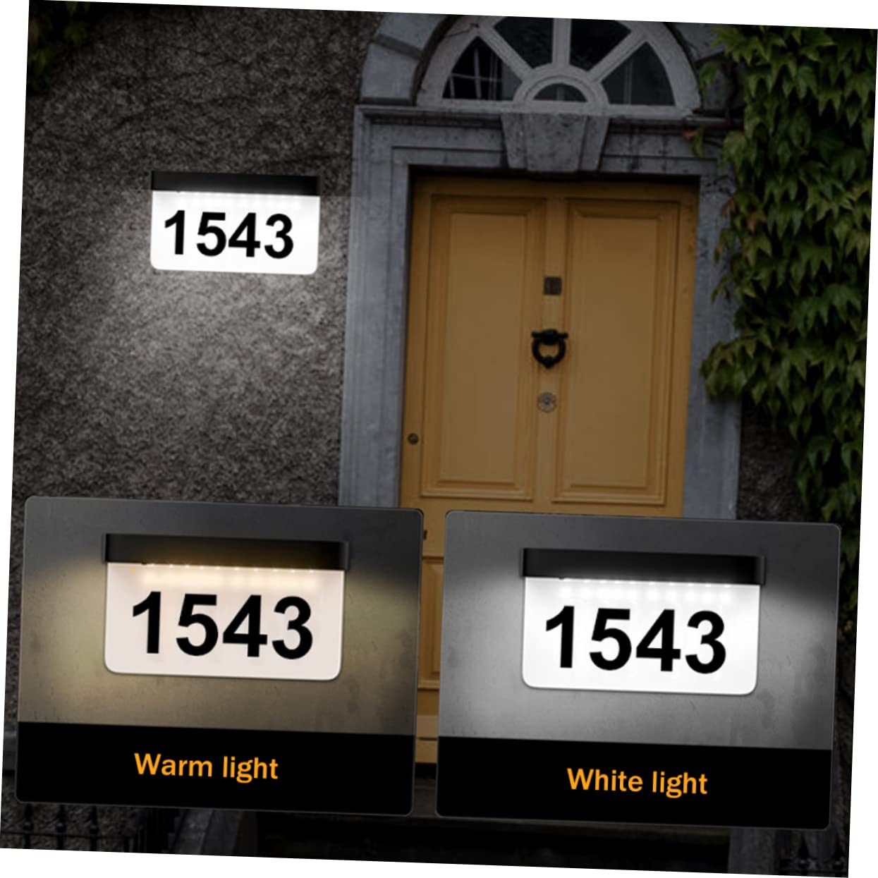 WOONEKY 1set Illuminazione Solare Da Esterno Con Numero Civico Lampada Led Per Giardino e Ingressi Facile Installazione e Risparmio Energetico Luce Notturna Per Ambienti Esterni