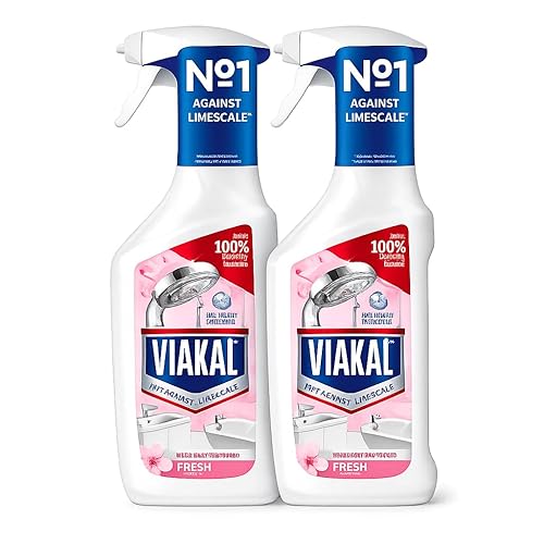 Viakal Bathroom Limescale Remover Spray FRESH ROSE, 500ml (Pack of 2) – Powerful Multi-Surface Descaler for Taps, Showers – Removes 100% Limescale & Prevents Water Marks with Anti-Droplet Technology
