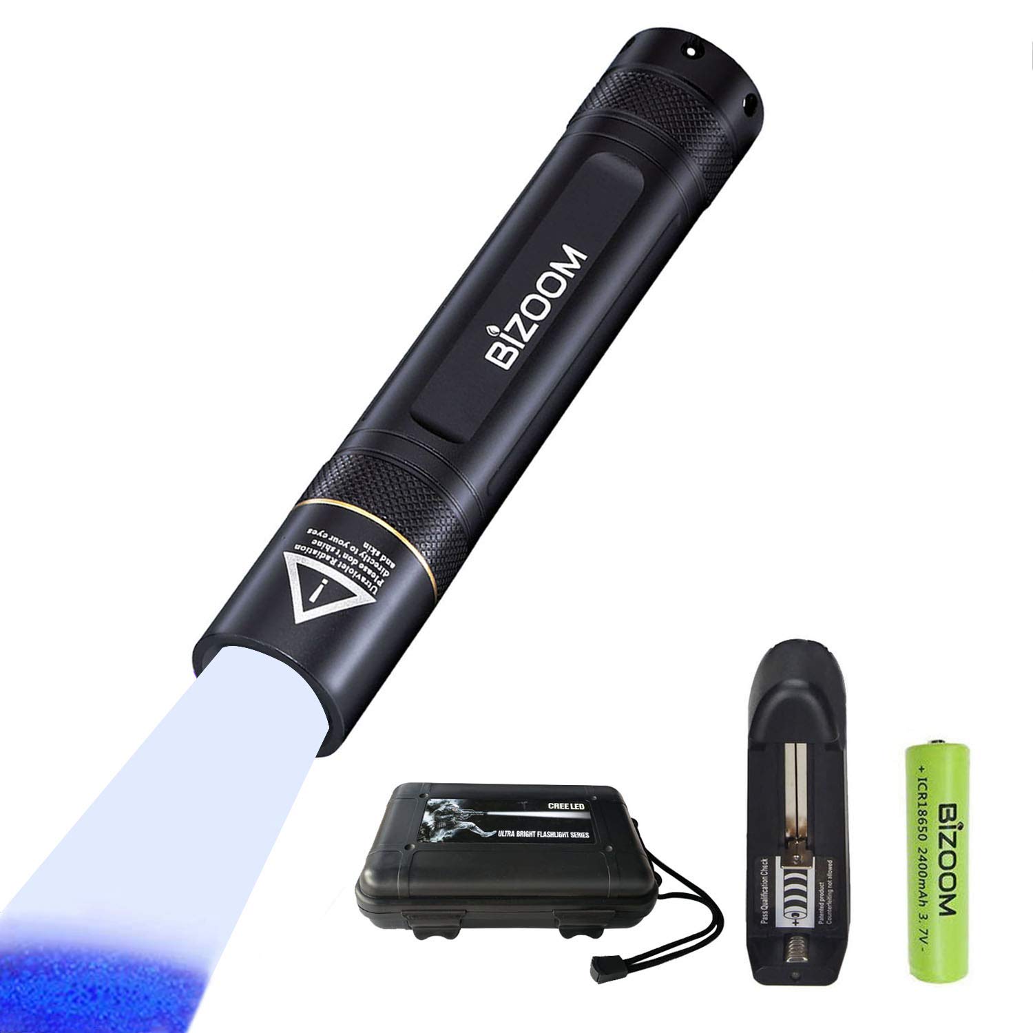 Buy BIZOOM UV05 365nm UV Flashlight,High Power Rechargeable Ultraviolet