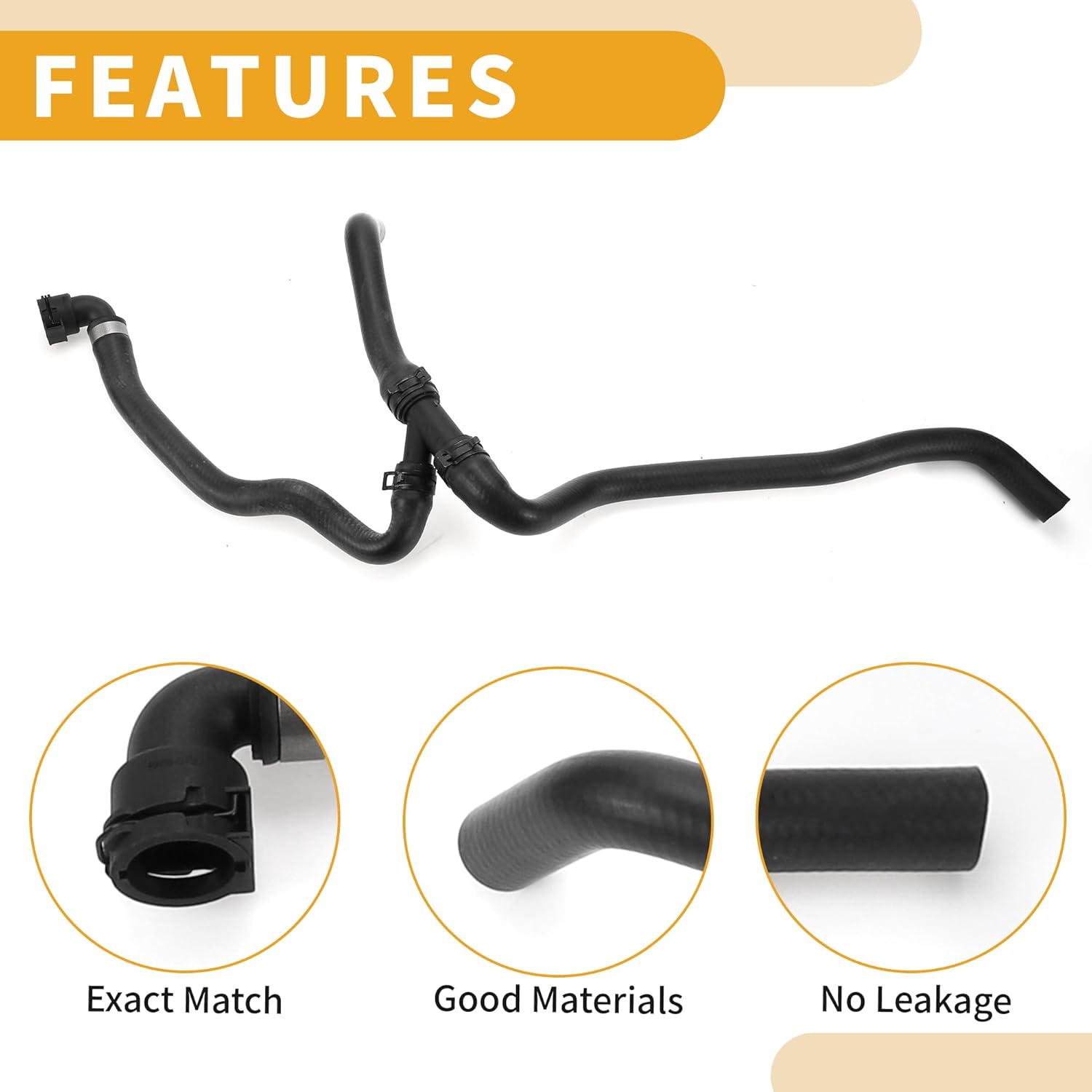 Radiator Hose No.11537522999 Engine Oil Cooler Hose Pipe for BMW E60 525i 525xi 528i XDrive 530i 530xi Rubber Black Good Sealing