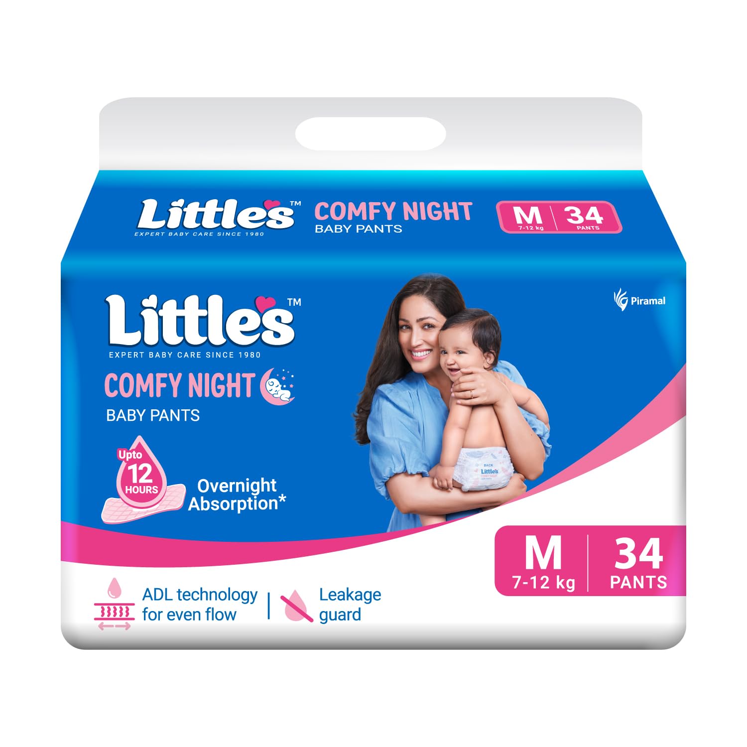 Little's Baby Diapers M Size (Medium) Pants Style | 7-12 kg | 34 Count - Pack of 1 | Cotton Soft Baby Diaper Pants with Leakage Guard-image-40